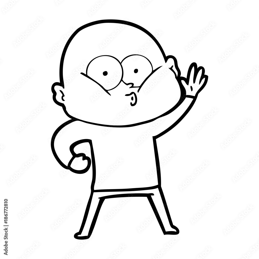 cartoon bald man staring cartoon bald man staring