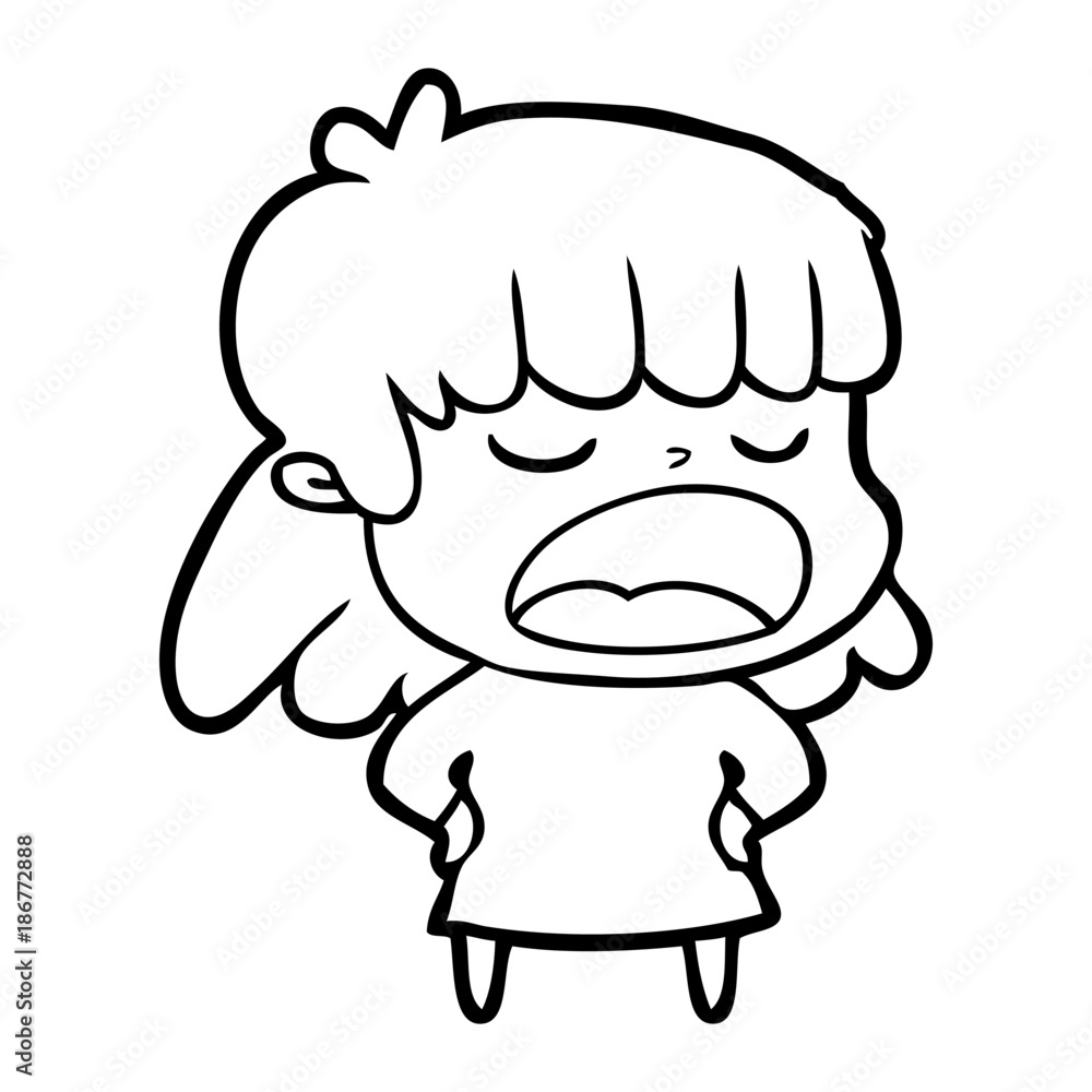 cartoon woman talking loudly