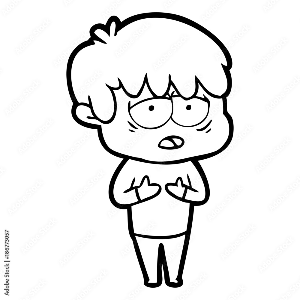 cartoon exhausted boy cartoon exhausted boy