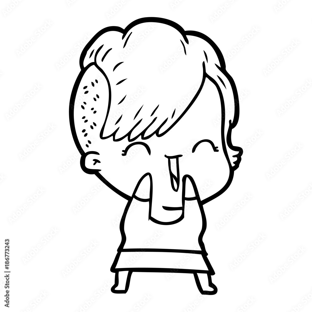 cartoon happy hipster girl cartoon happy hipster girl