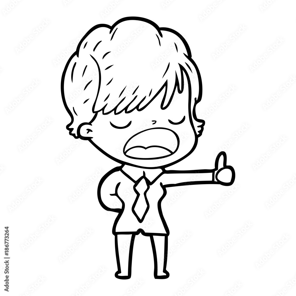 Fototapeta premium cartoon woman talking