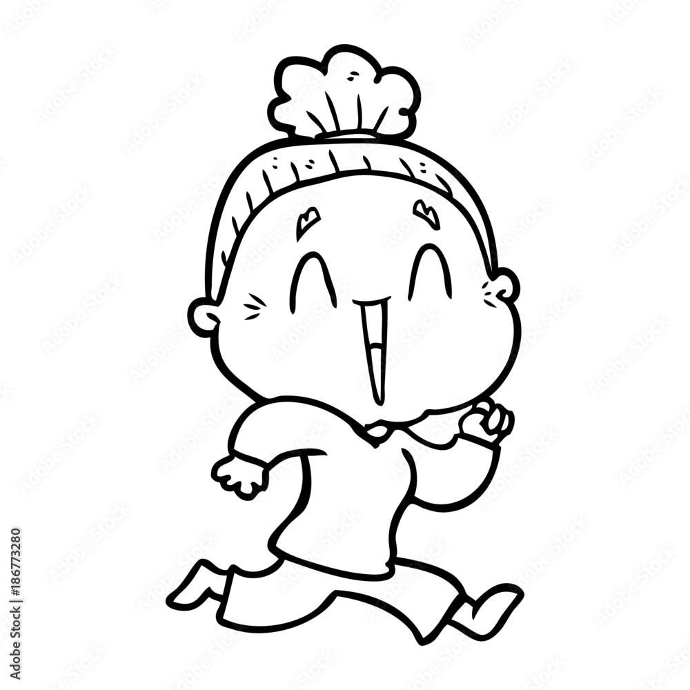 cartoon happy old lady cartoon happy old lady