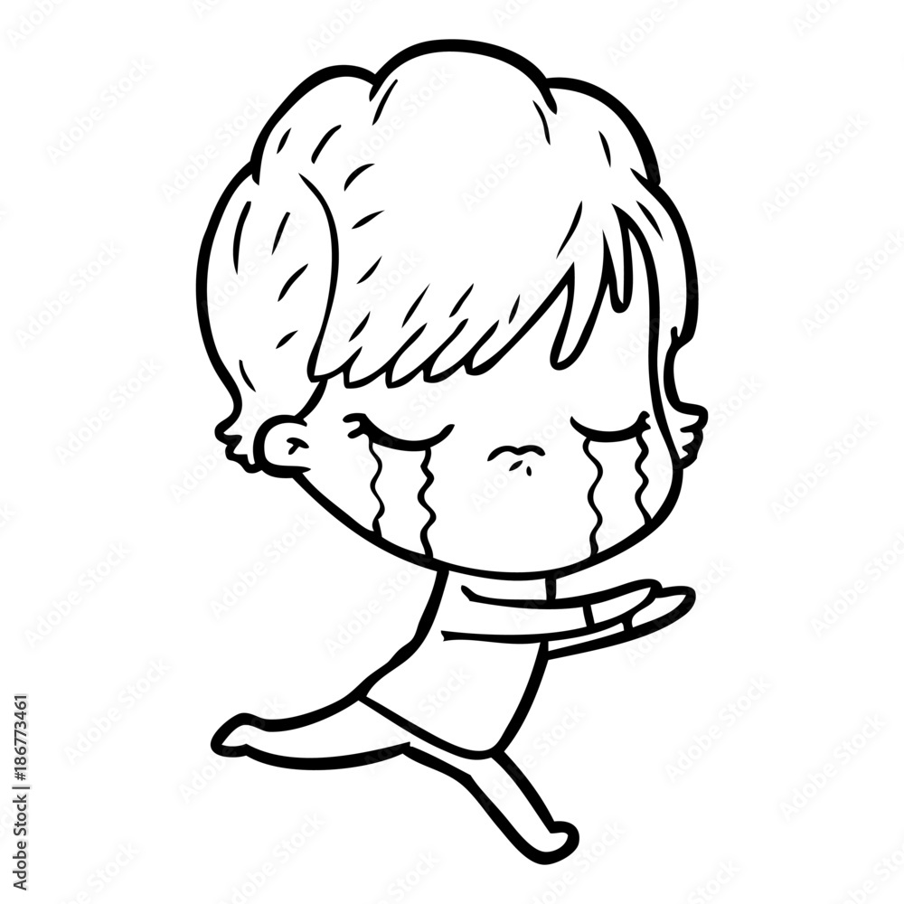 cartoon woman crying