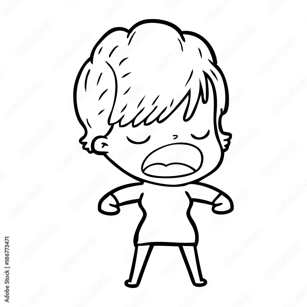 cartoon woman talking