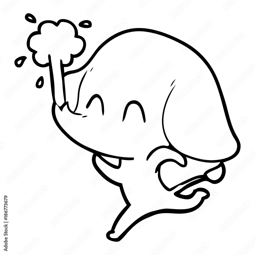 cute cartoon elephant spouting water cute cartoon elephant spouting water