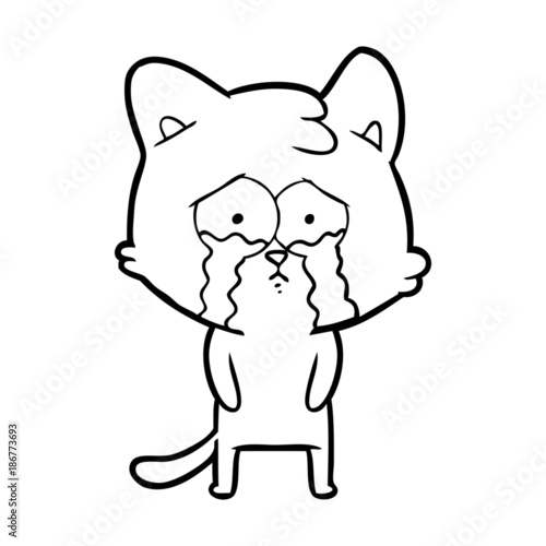 cartoon crying cat