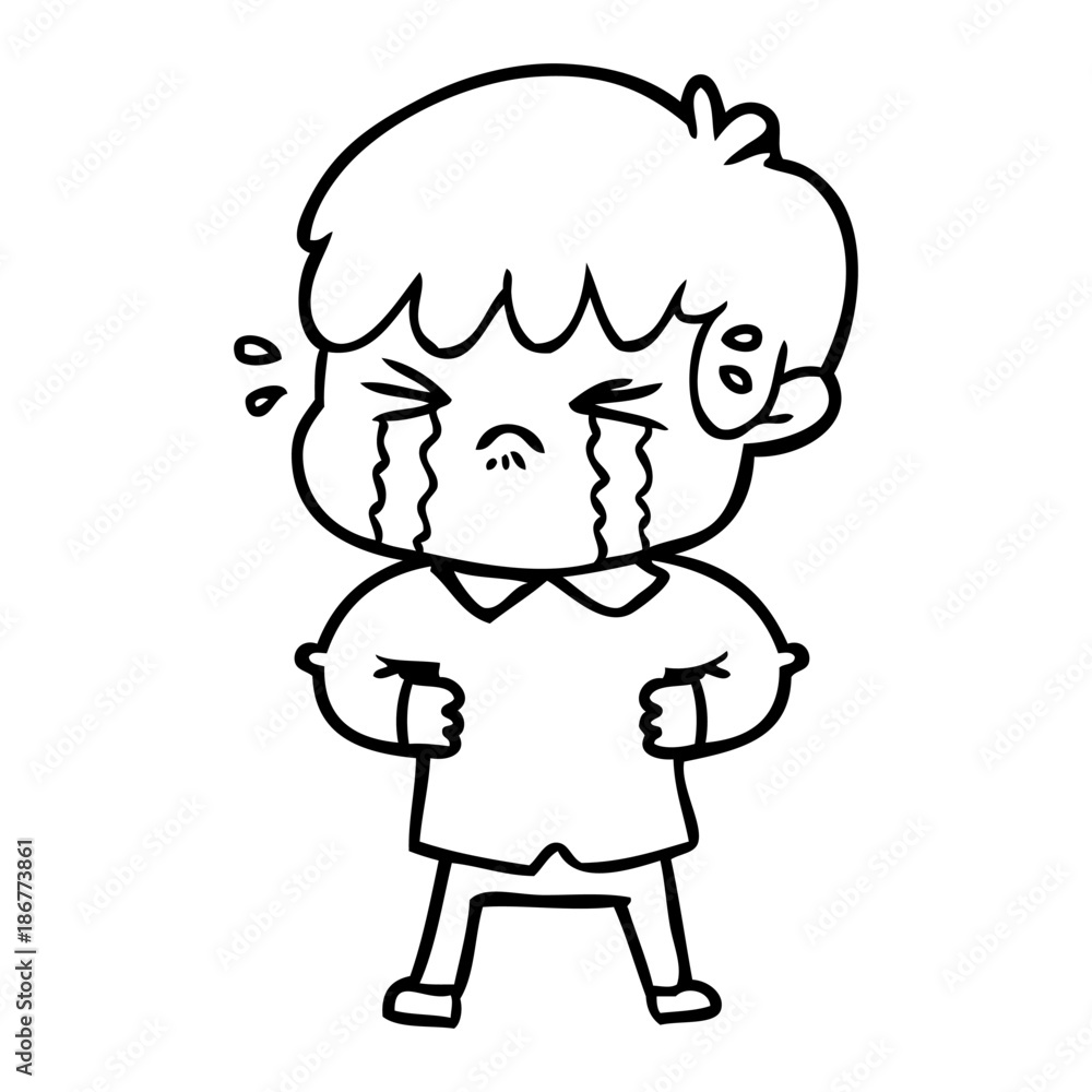 crying boy cartoon