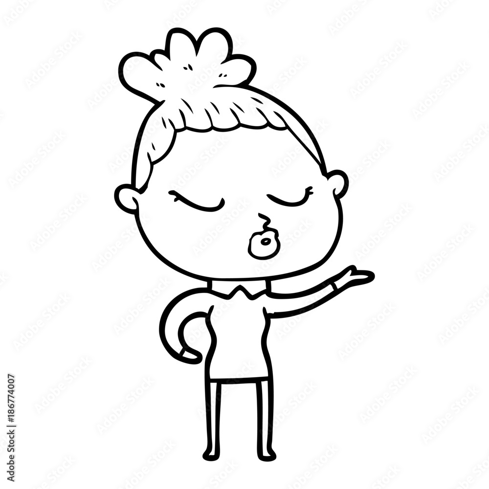 cartoon calm woman cartoon calm woman
