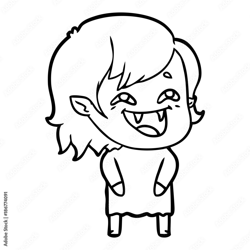 Obraz premium cartoon laughing vampire girl