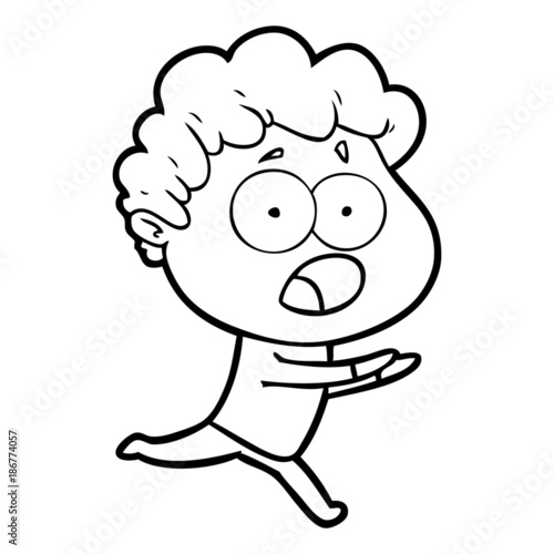 cartoon man gasping in surprise