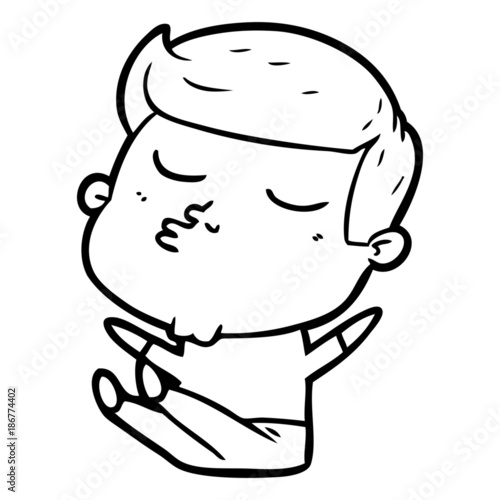 cartoon model guy pouting