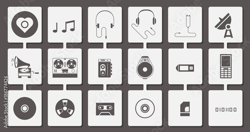Music media icon set