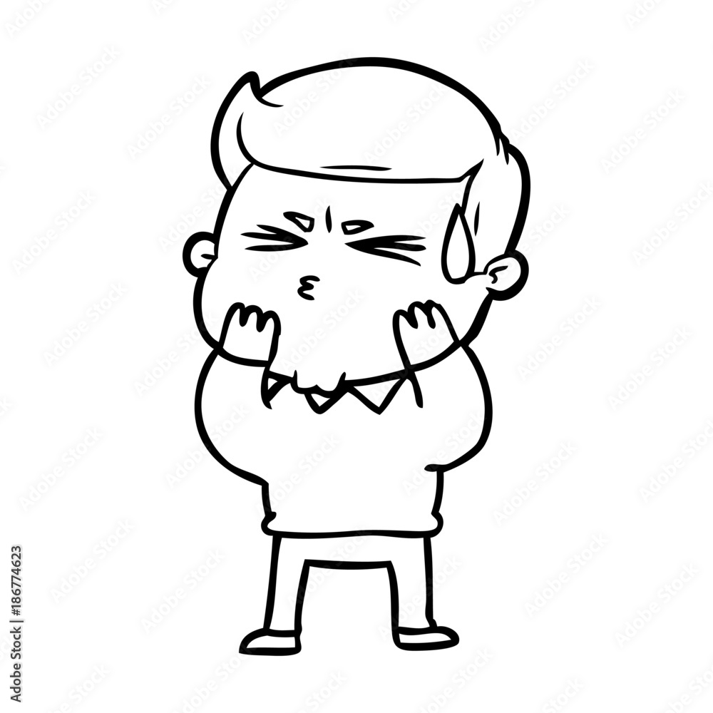 cartoon man sweating cartoon man sweating