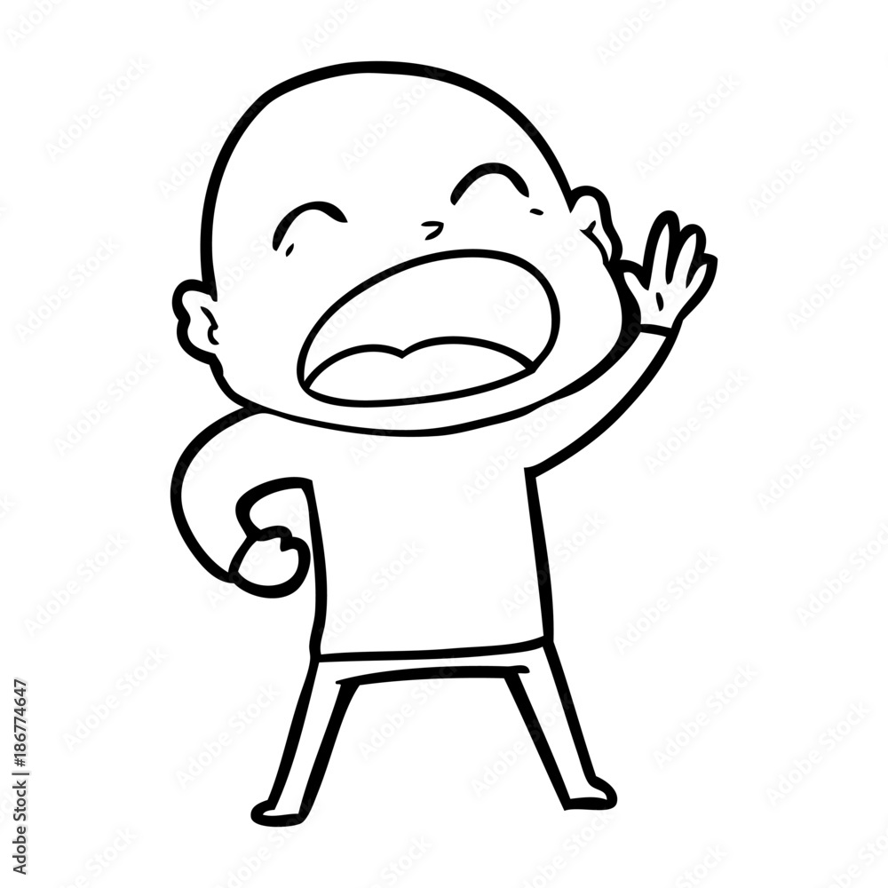 cartoon shouting bald man cartoon shouting bald man