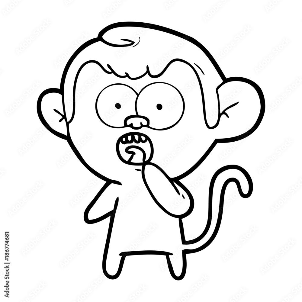 Fototapeta premium cartoon shocked monkey