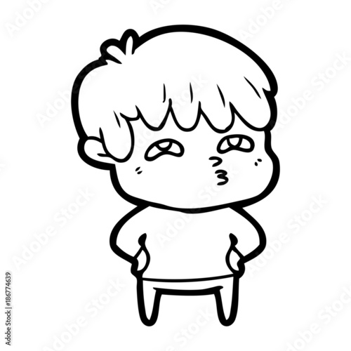 cartoon curious man