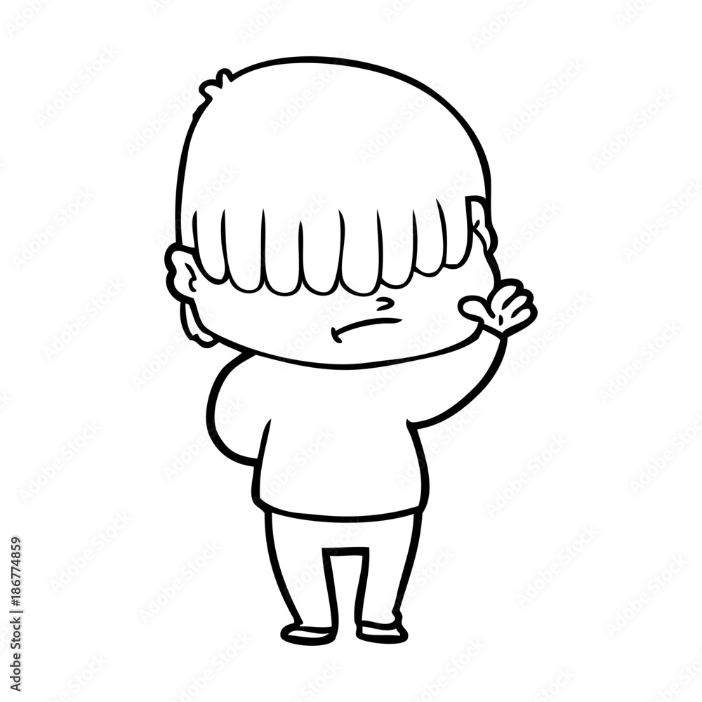 Fototapeta premium cartoon boy with untidy hair