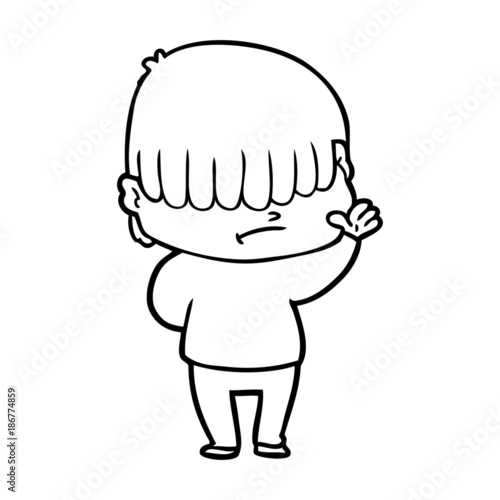 cartoon boy with untidy hair