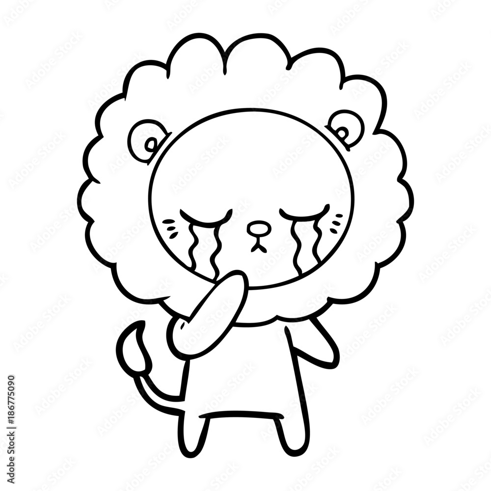 crying cartoon lion