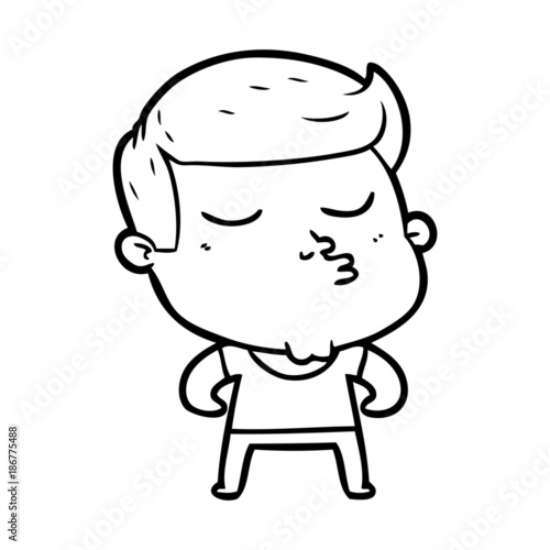 cartoon model guy pouting