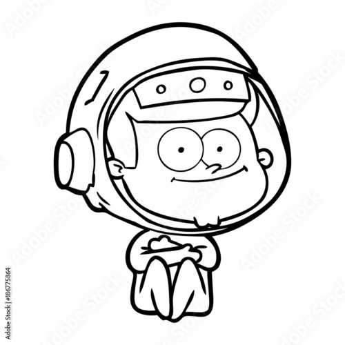 happy astronaut cartoon