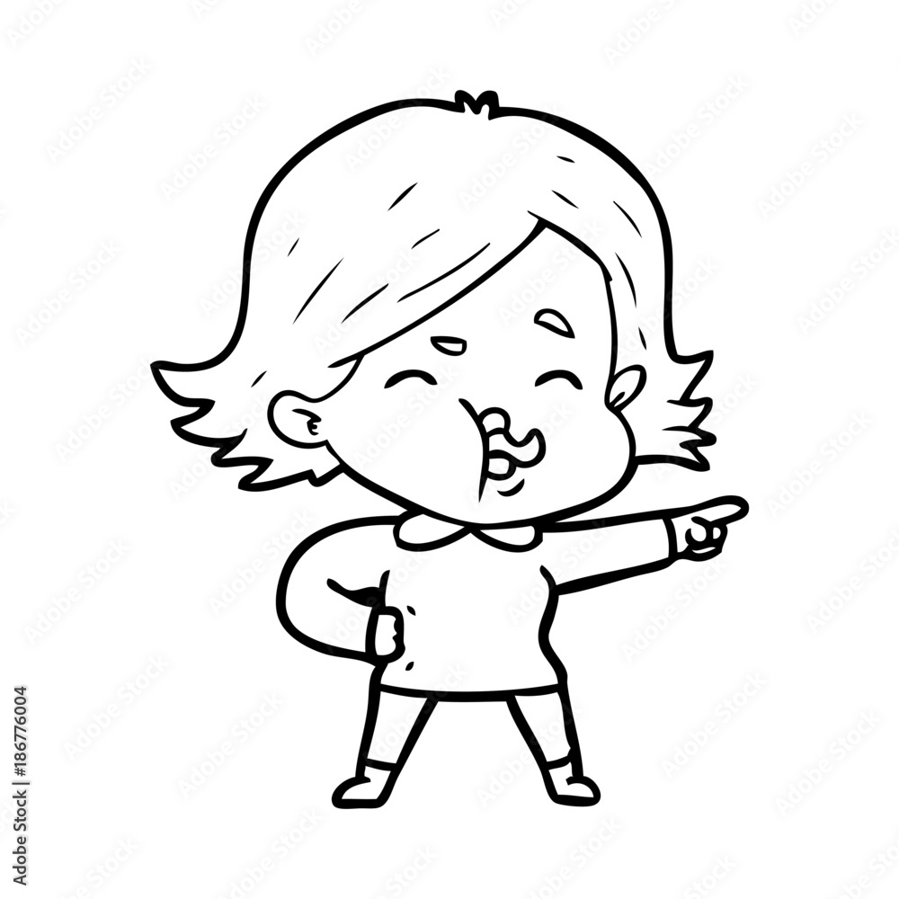 cartoon girl pulling face cartoon girl pulling face
