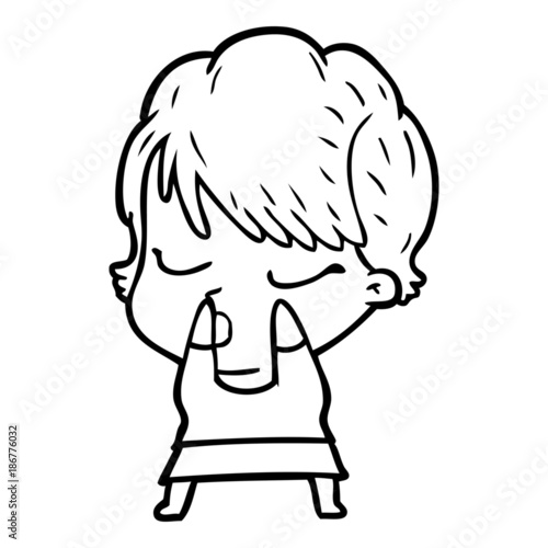 cartoon woman with eyes shut