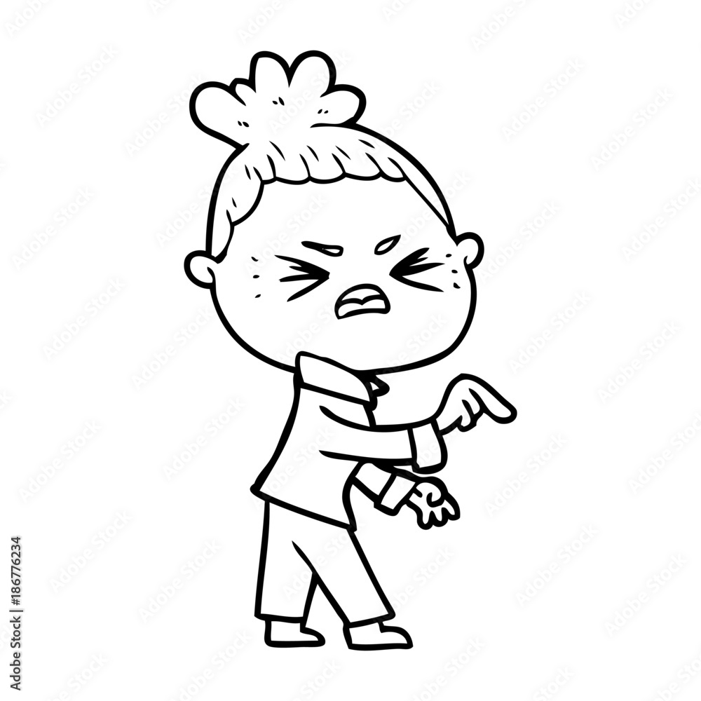 cartoon angry woman