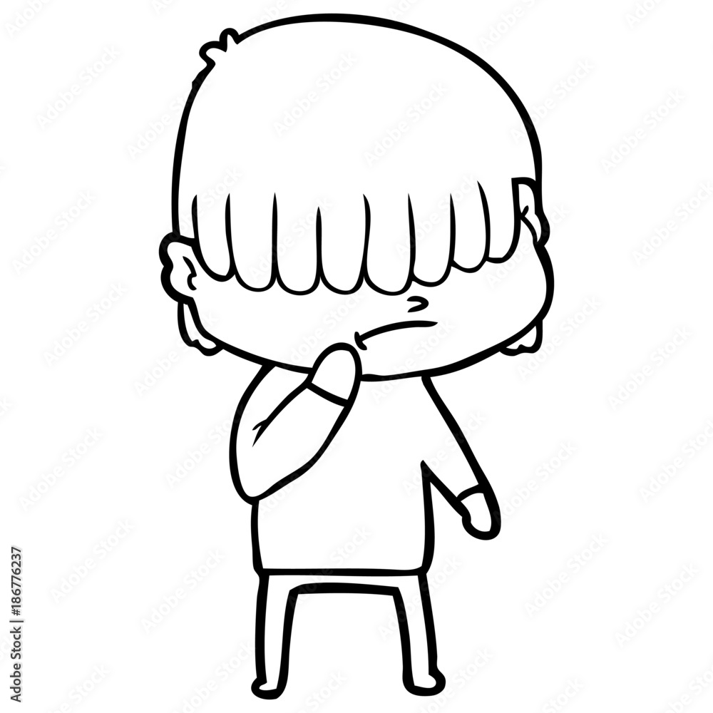 cartoon boy with untidy hair cartoon boy with untidy hair