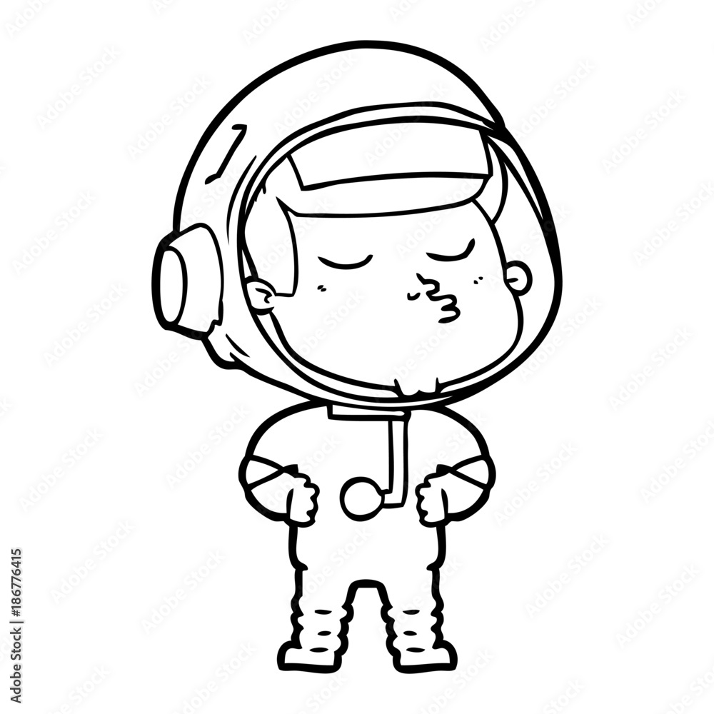 cartoon confident astronaut cartoon confident astronaut