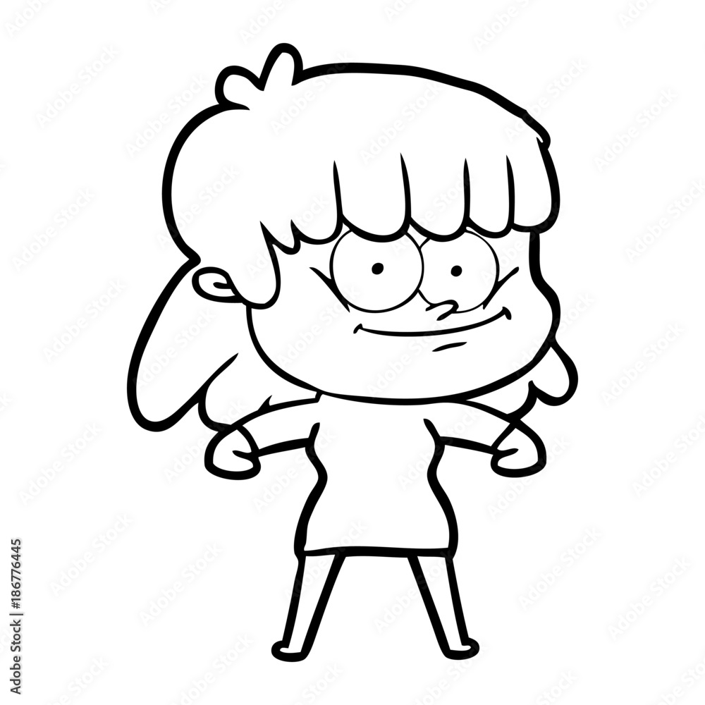 cartoon smiling woman