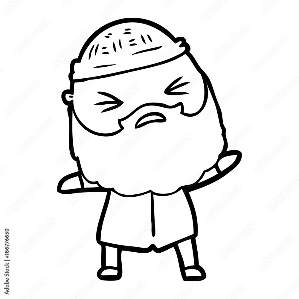 cartoon man with beard cartoon man with beard