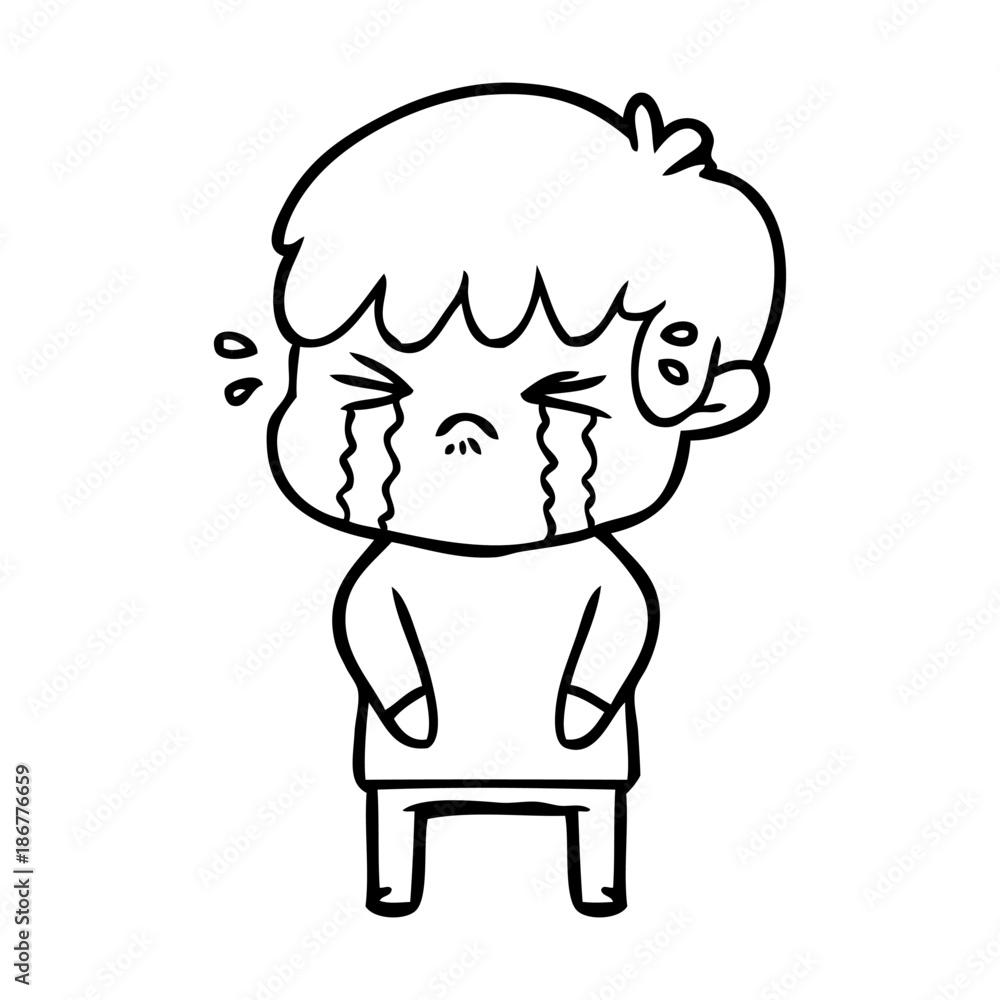 cartoon boy crying