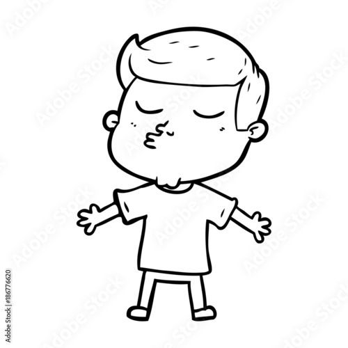 cartoon model guy pouting