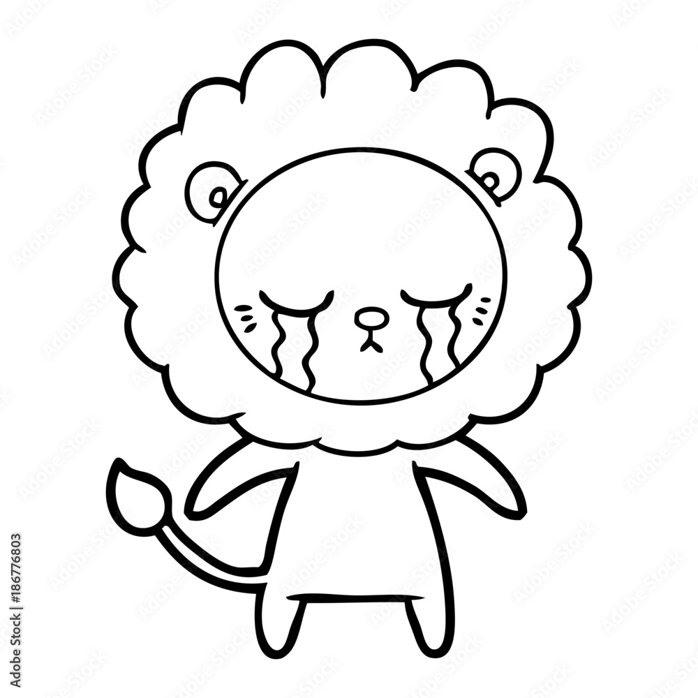crying cartoon lion