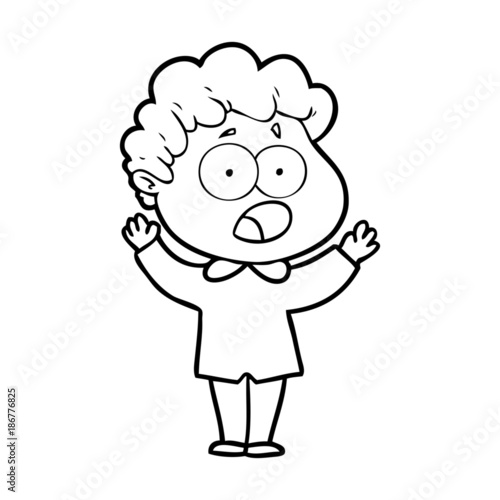 cartoon man gasping in surprise