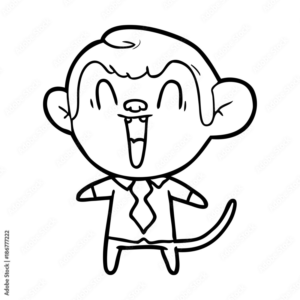 cartoon laughing monkey