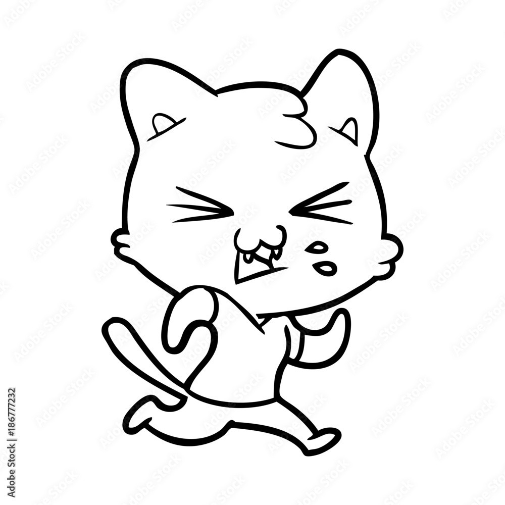 cartoon cat hissing cartoon cat hissing