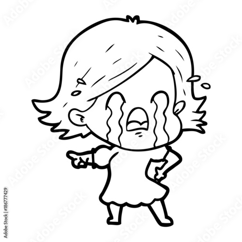 cartoon woman crying