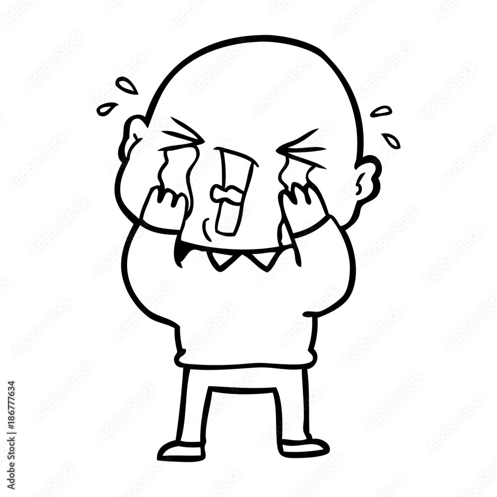 cartoon crying bald man cartoon crying bald man
