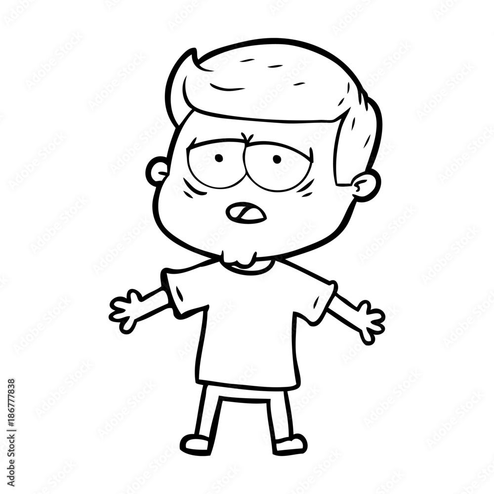 cartoon tired man cartoon tired man