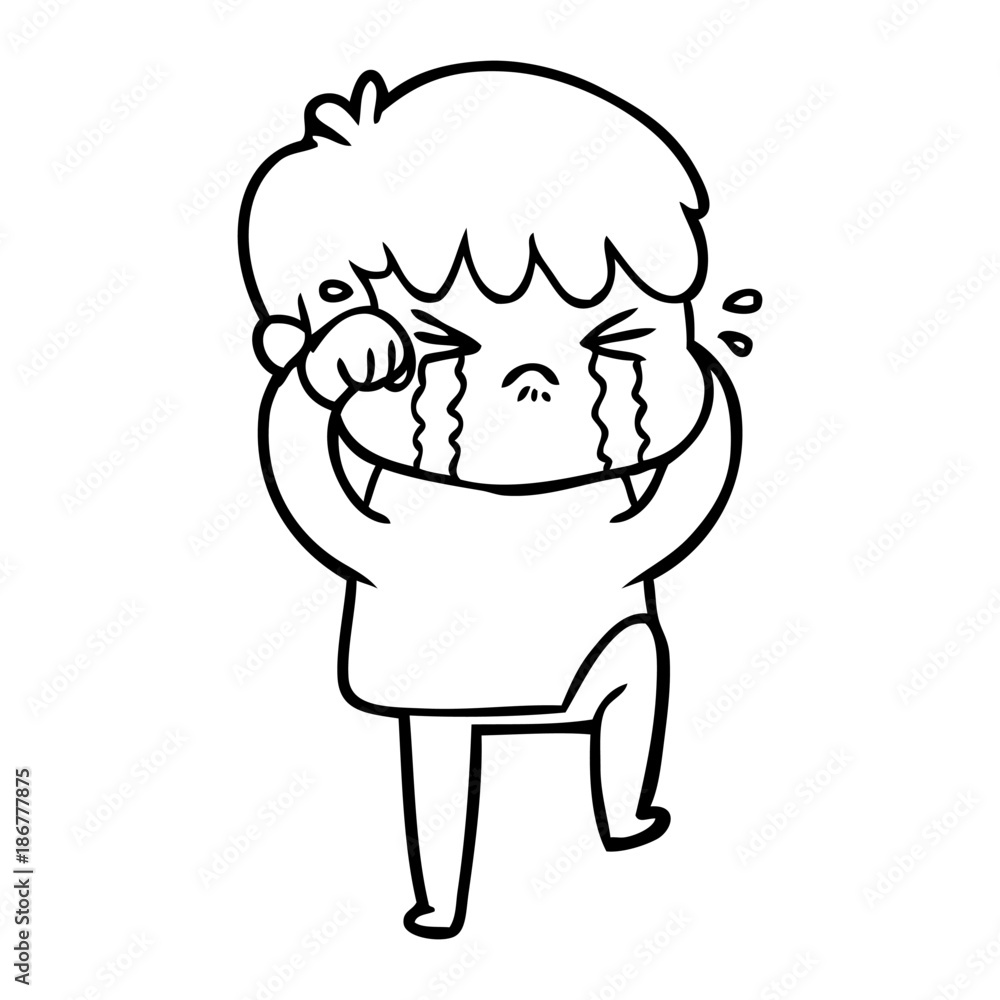 cartoon boy crying