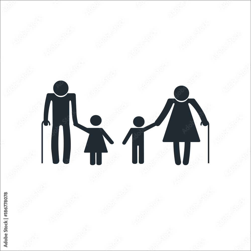 Old family with children Old family with children
