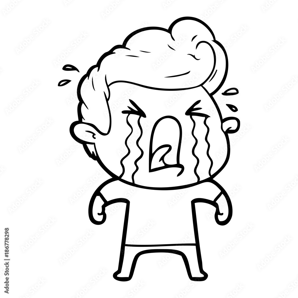 cartoon crying man