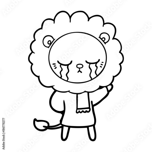 crying cartoon lion © lineartestpilot