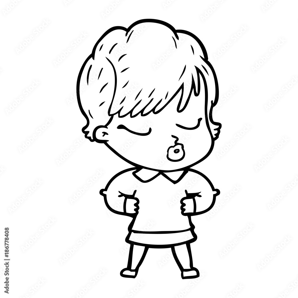 cartoon woman with eyes shut cartoon woman with eyes shut