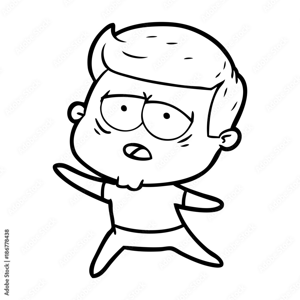 cartoon tired man cartoon tired man