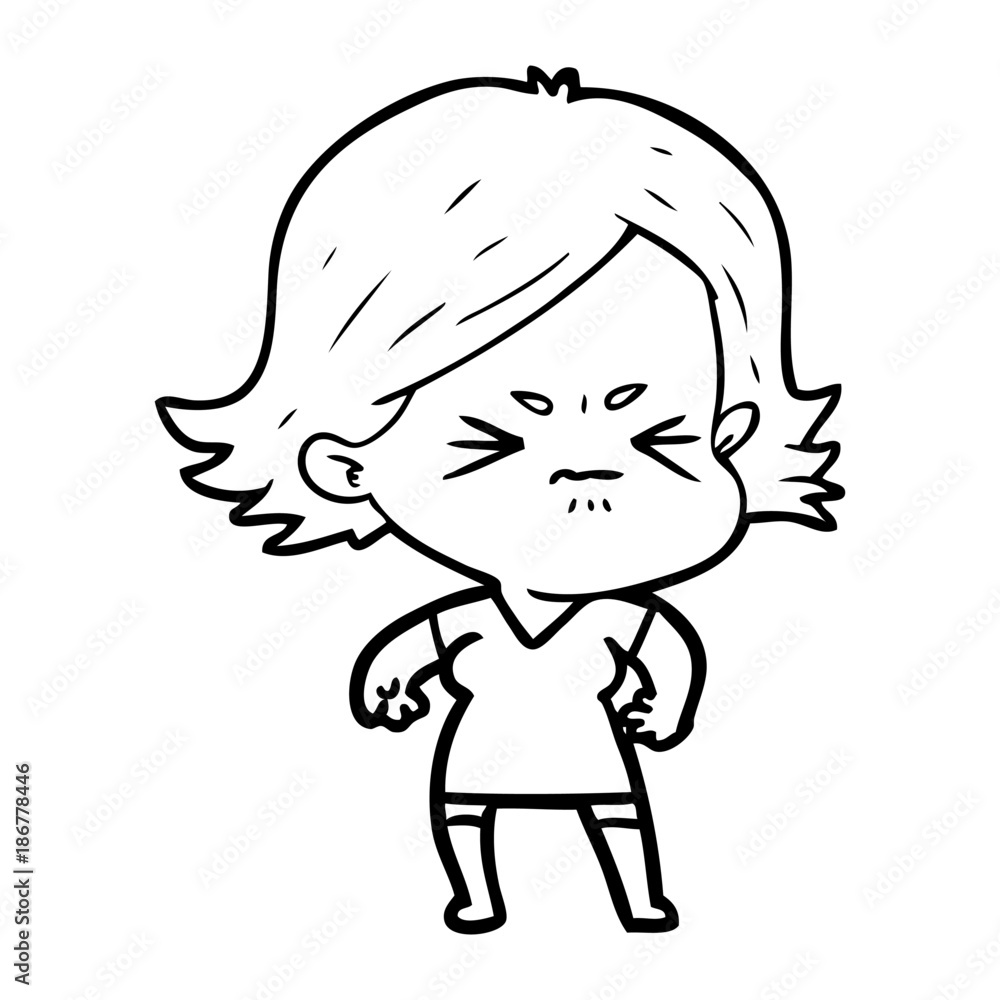 cartoon angry woman