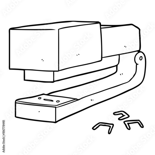 cartoon office stapler