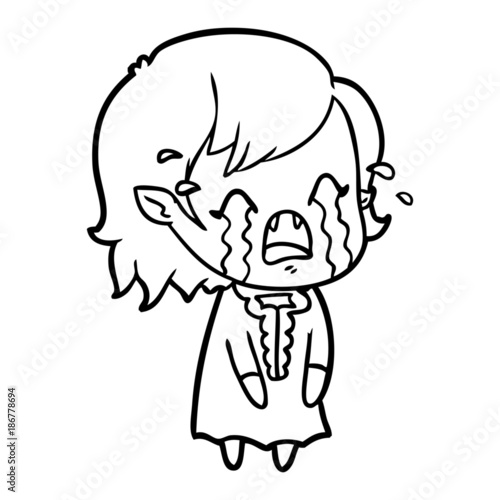 cartoon crying vampire girl © lineartestpilot